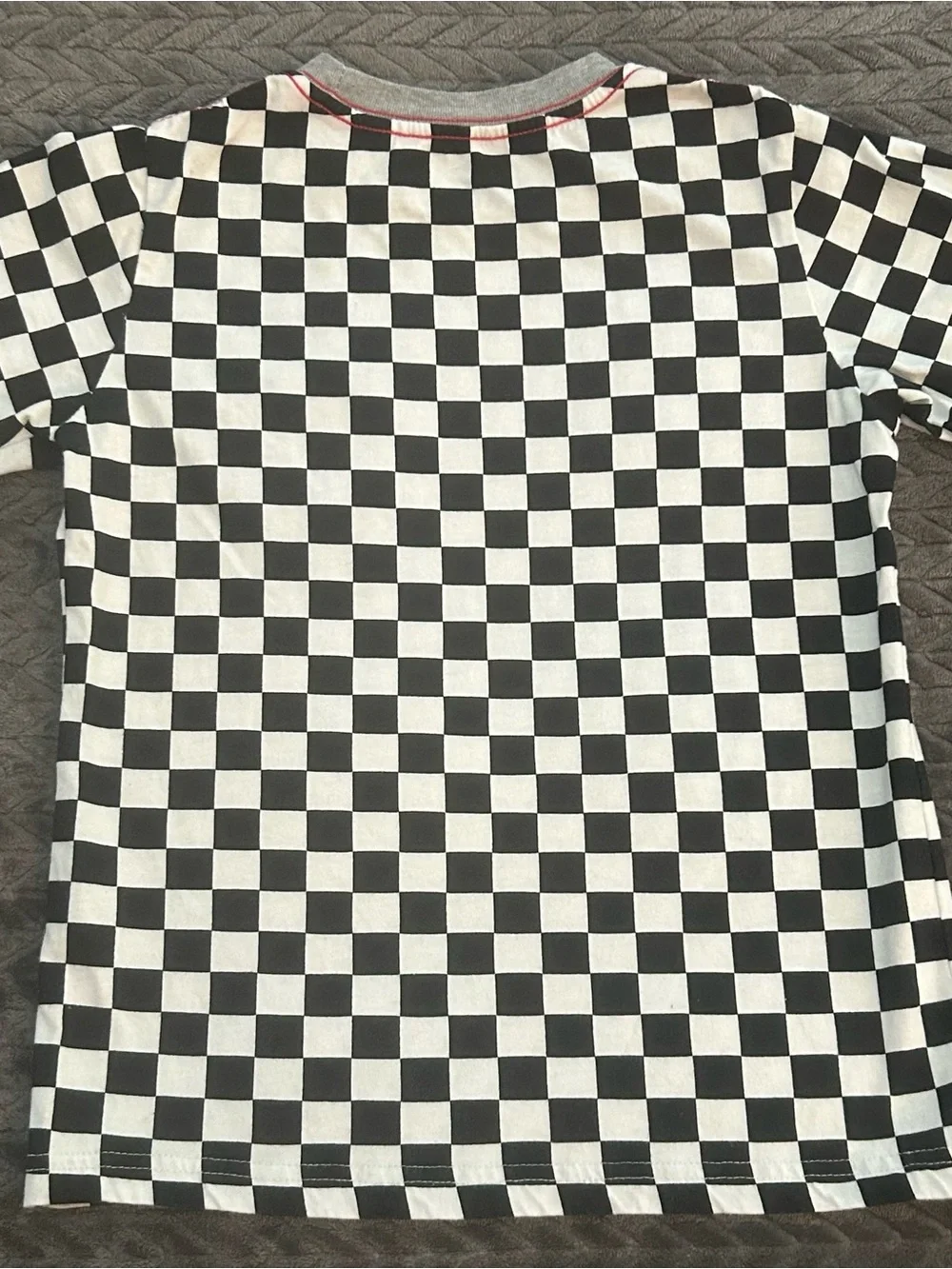 Gymboree Black & White Checkered Tee with Red Racecar Patch